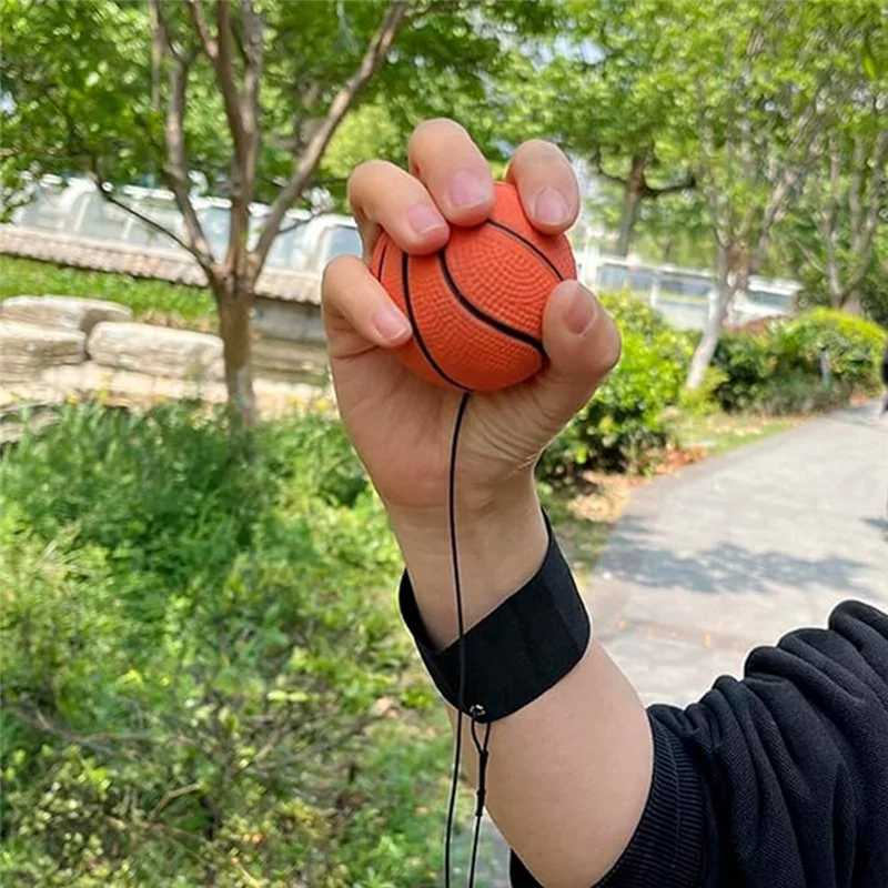 

Hot-A Bouncy Ball Hand Bouncy Wrist Elastic Wrist Balls Hover Soccer Wristband Toys For Wrist Line Balls Kids Outside Toys Durab