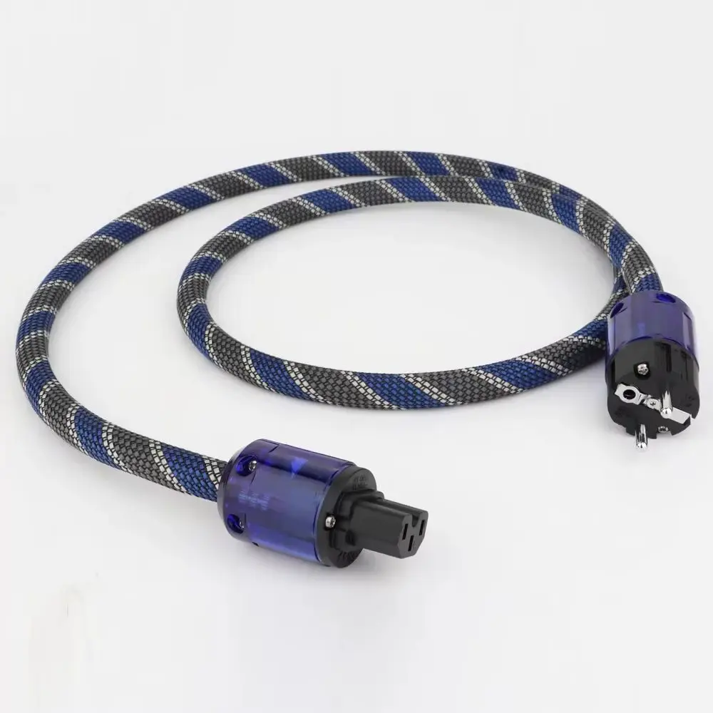 AC power cable EU PowerCord With Gold Plated Power Plug Super Pure Copper Multi Conductor Power Cable for amplifier