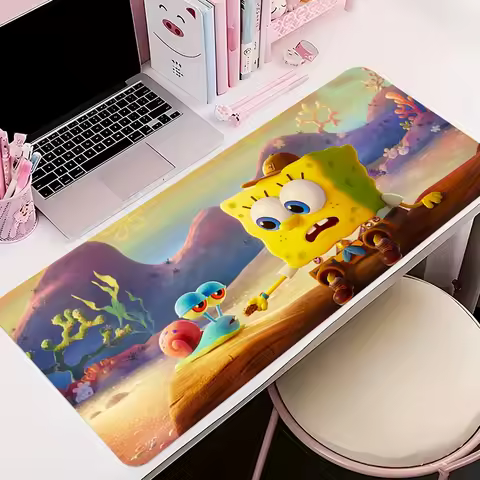Large Mouse Mats Mousepad S-spongeBob P-patrick Star Large Anime Gaming Accessories Pad Kawaii Carpet Cabinet Keyboard Deskmat