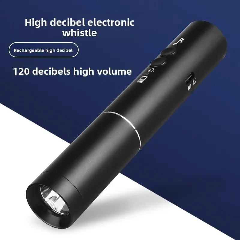 

Hot Sale Electronic Flashlight Whistle, Rechargeable Emergency Safety Whistle with Light for Referee Training Traffic Control