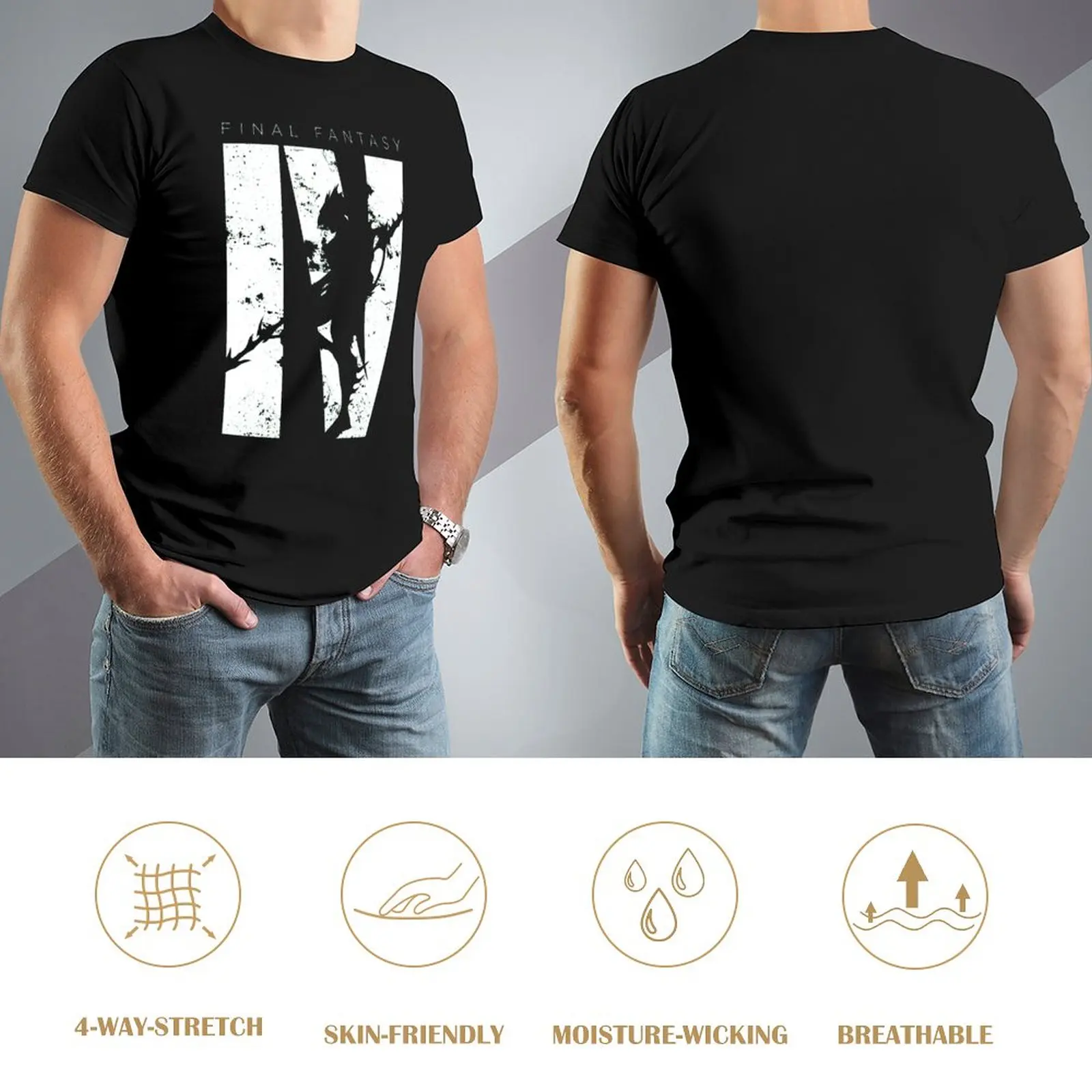 Final Fantasy IV Minimal Final Fantasy I Top Tee Funny Graphic Harajuku Humor Top Tee Activity Competition Top Quality USA Size image 4