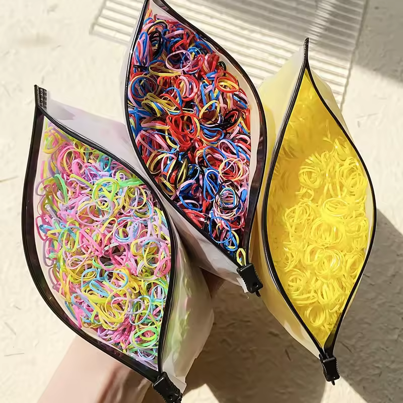 500/1000 Baby Girls Colourful Disposable Rubber Band Hair Ties Headband Toddler Ponytail Holder Bands  Babe Hair Accessories - Image 6