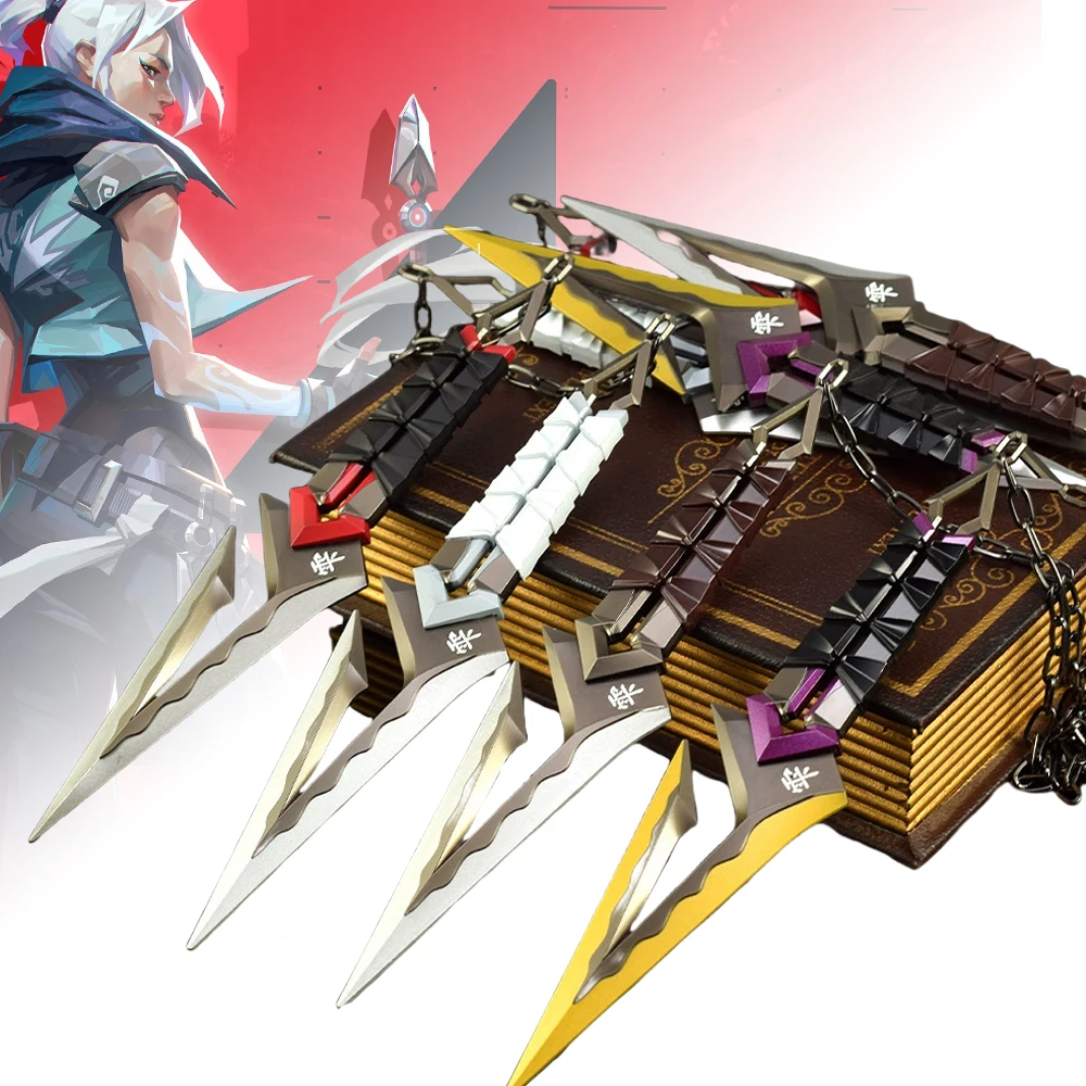 8.6inch Metal Katana Kunai Syuriken Ninja Star Knife Anime Valorant Cosplay Sword Real Size Japanese Katana Samurai Sabre Toy