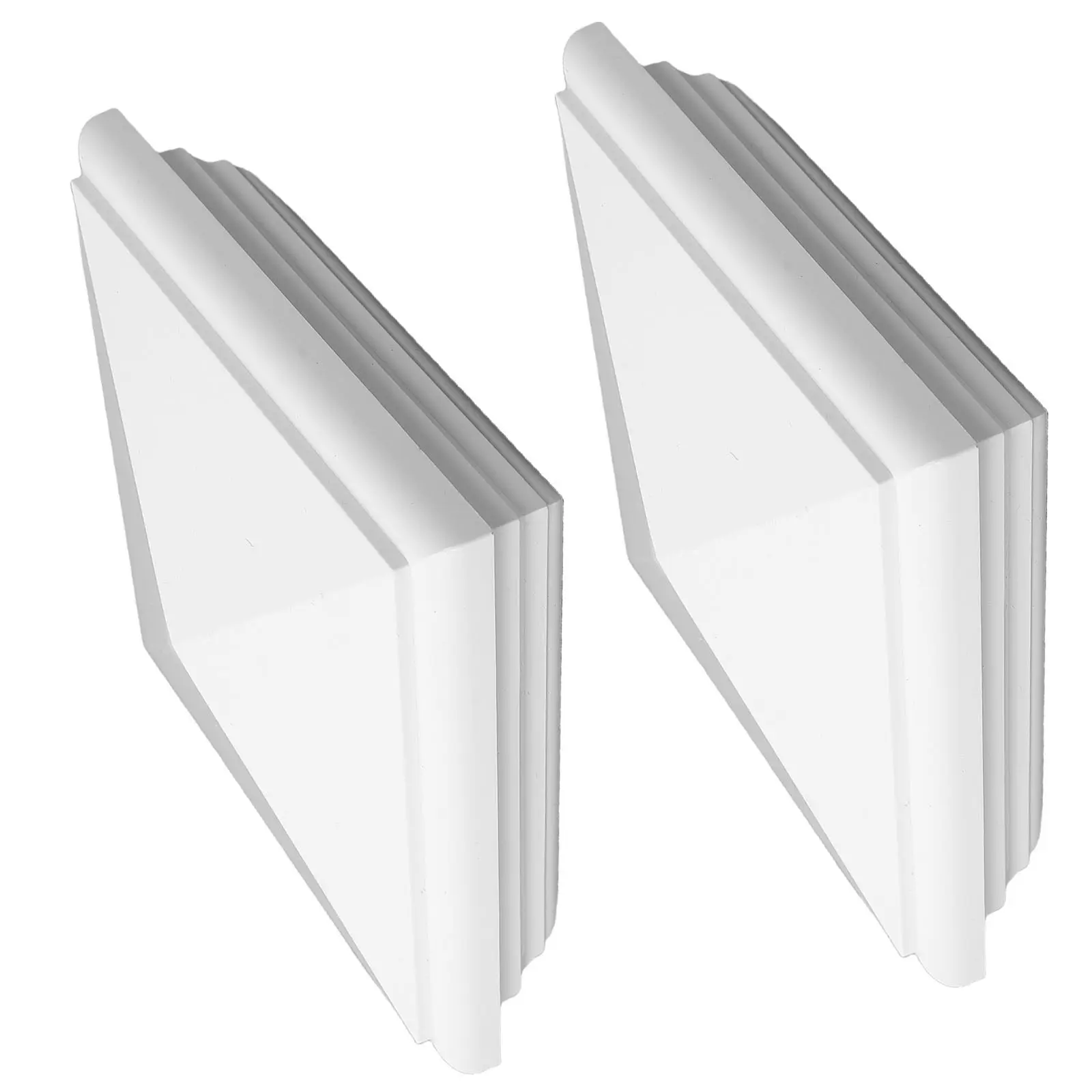 2Pcs Vinyl Fence Post Caps Square White PVC Pyramid Top Covers Suitable for 6x6 Posts Decorative Outdoor Garden Deck Fence Post