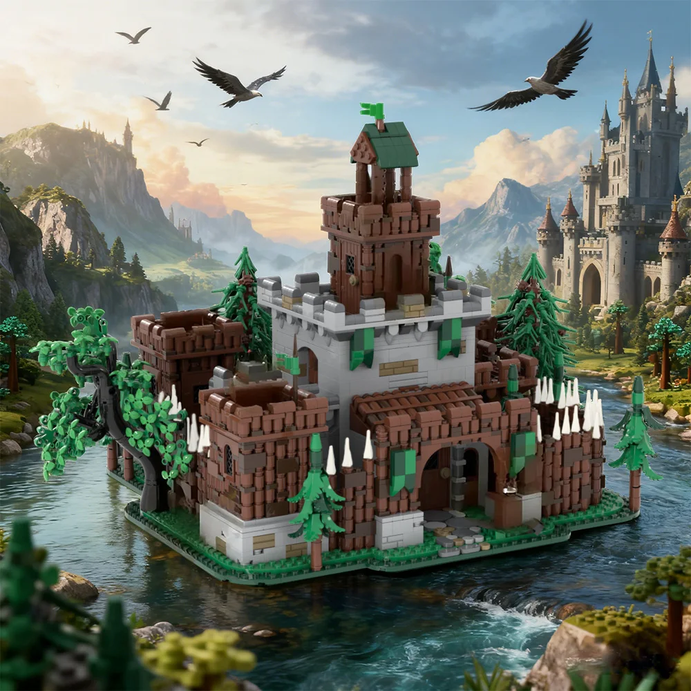 

MOC Forestmen's Castle Building Blocks Classic Tribal Castle Architecture Bricks Toy Adult Gift