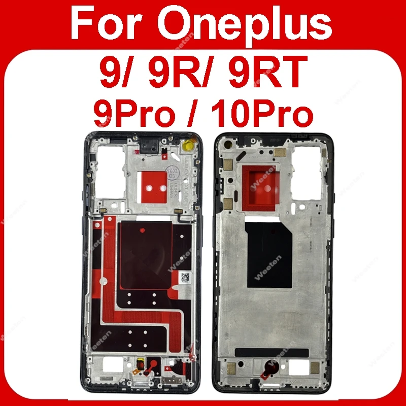 For One Plus Oneplus 1+ 9 9R 9Pro 9RT 10Pro Middle Frame Housing Rear Middle Frame Housing with Side Button Plate Chassis Parts