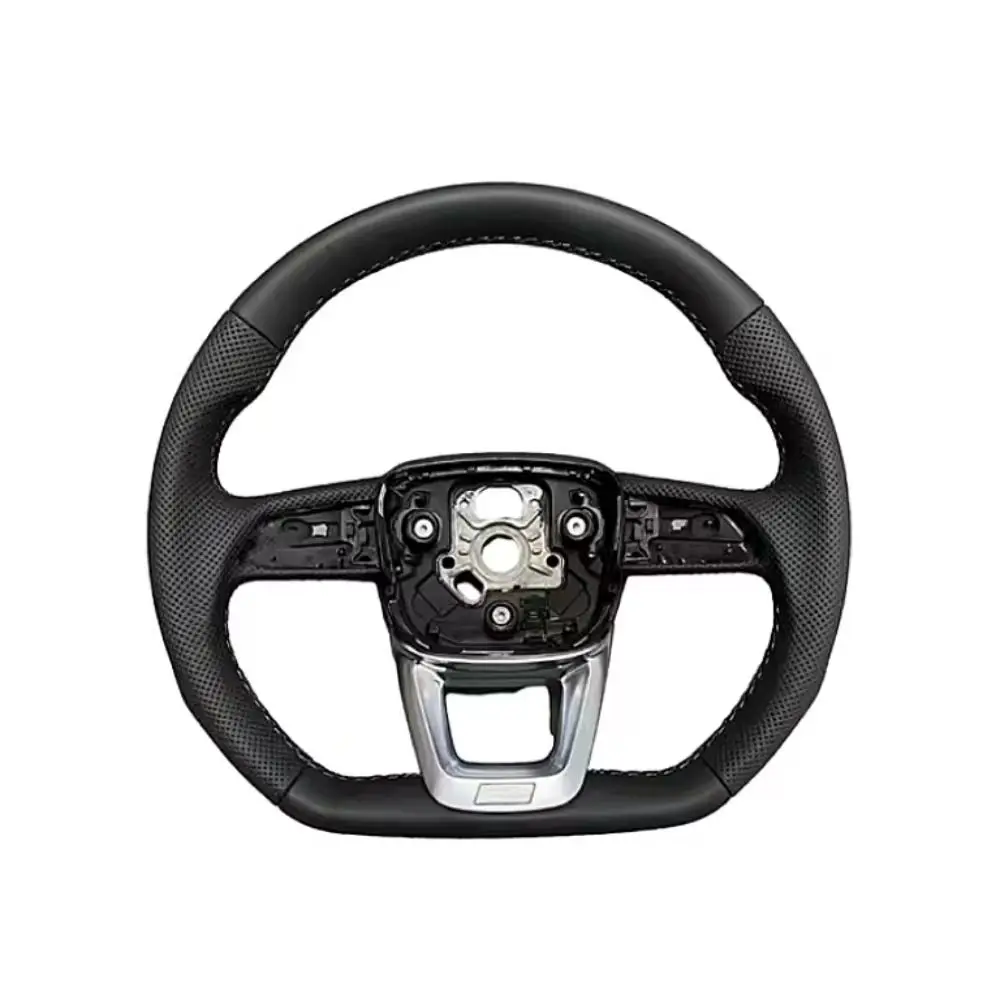 عجلة قيادة سوداء متعددة الوظائف شبه مثقوبة ، Audi Q5 ، FY ، Q7 ، 4M ، Q8 ، S ، شعار r