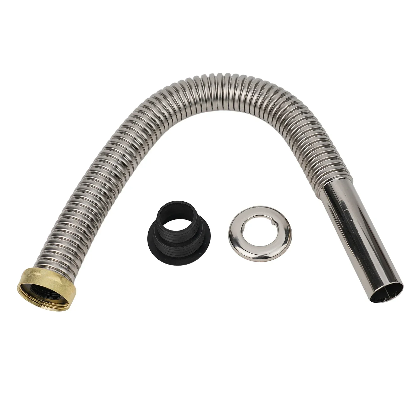 40/60cm Stainless Steel Bathroom Kitchen Sink Siphon Waste Drain Flexible Pipe Hose Home Retractable Drainage Tube