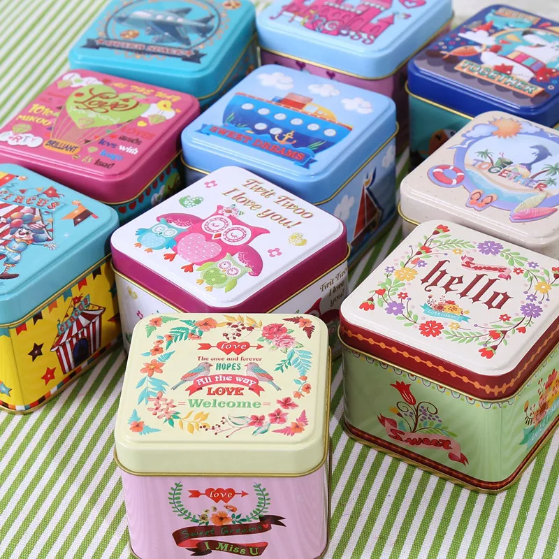 

Exquisite Cartoon Mermaid 3D Relief Jewelry Small Accessories Box Souvenir Children Gift Tin Box Kitchen Tea Coffee Storage