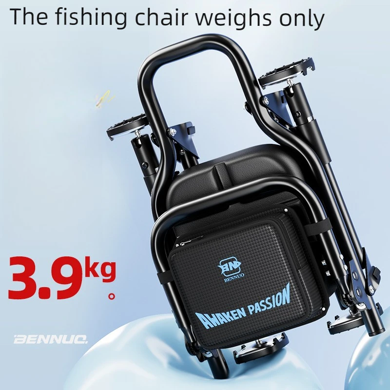 Compact Knight Style Fishing Chair, Low Center of Gravity Design for Enhanced Stability,Rugged All-Terrain Foldable Seat Perfect