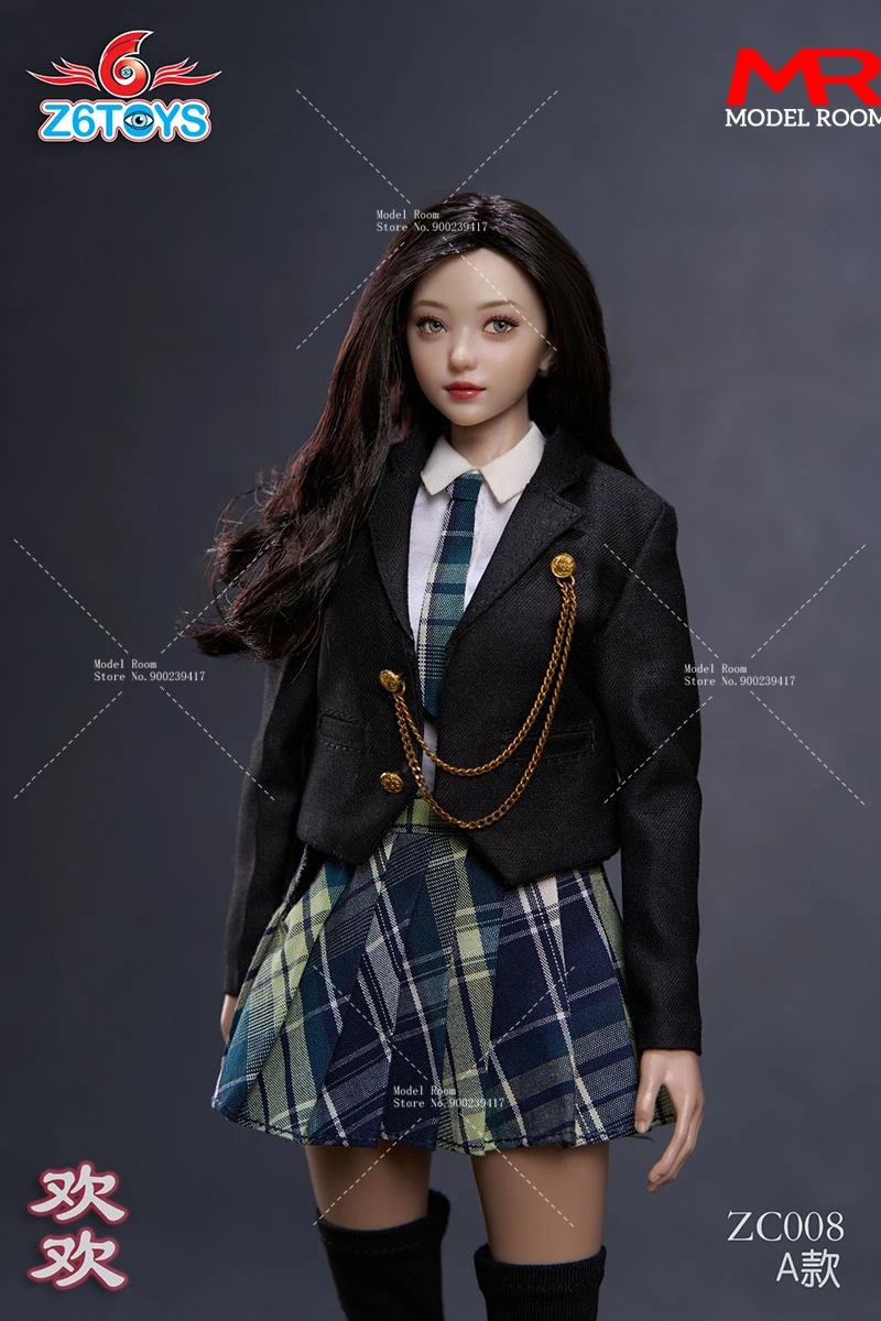 Z6TOYS ZC008 1/6 Young Girl Huanhuan Head Sculpt with Movable Eyes Model Fit 12'' TBL Pale Female Soldier Action Figure Body