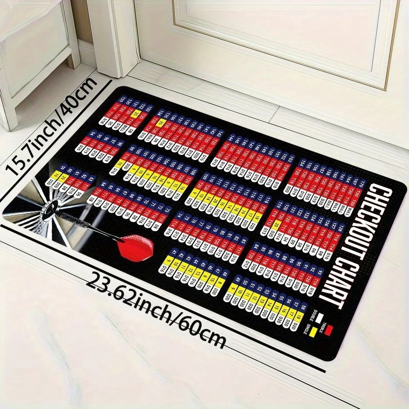 VIKAMA Darts Scoreboard Rectangular Floor Mat Specially Designed for Game Rooms and Bars Non-Slip Durable Carpet for Darts Areas