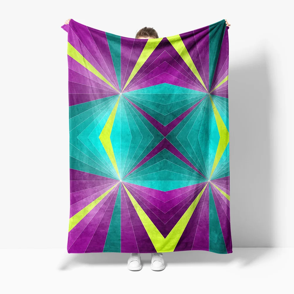 Geometric Pattern Blanket Abstract Hexagon Design Throw Blanket Kids Teen Sofa Bed Decorative Throw Blanket