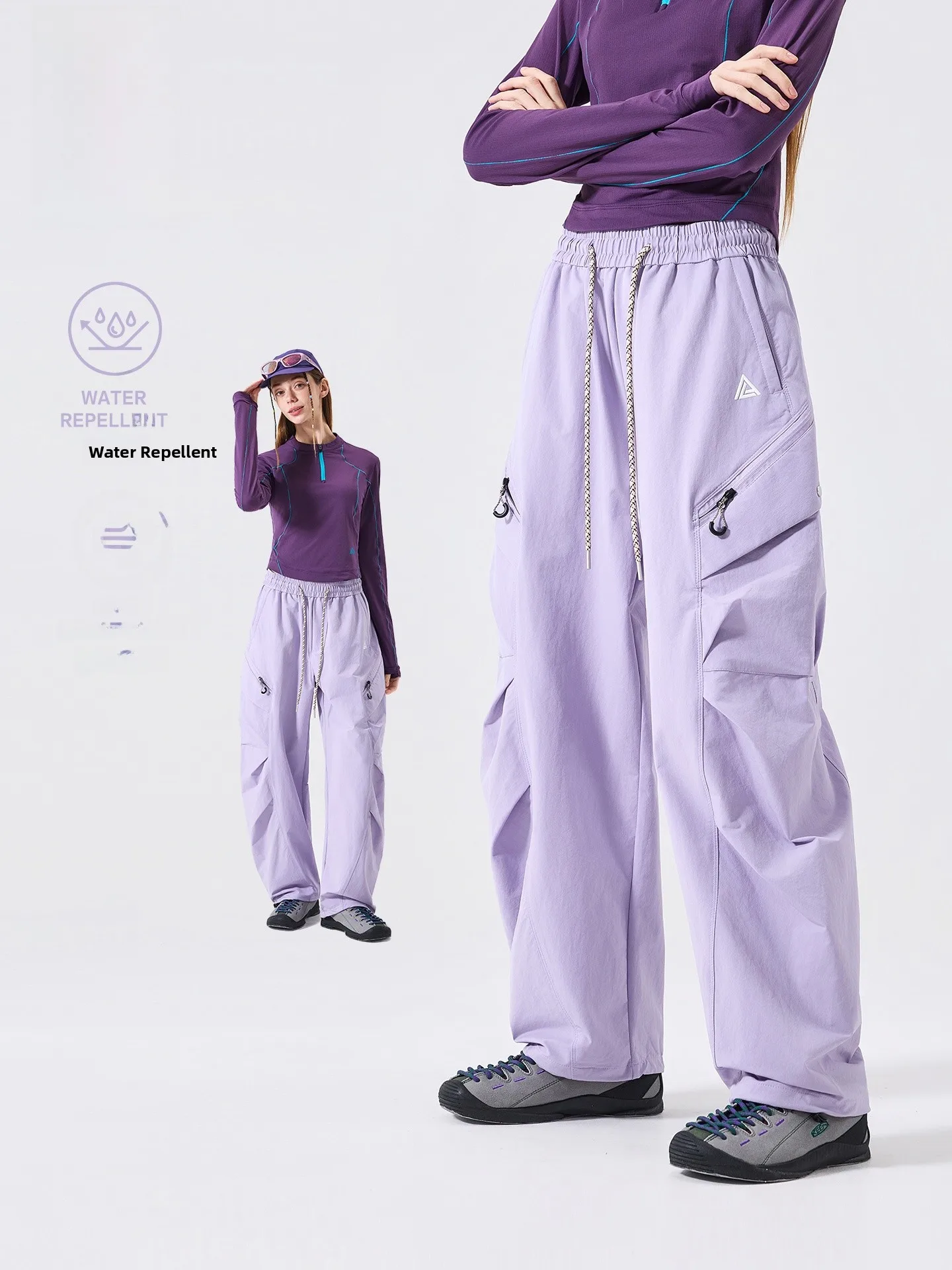 LAZY DAY Outdoor Water-Resistant Hiking Pants Men's Loose Wide-Leg Lightweight Breathable Workwear Trousers Autumn Season