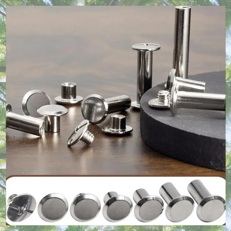 Premium-Chicago Screw Leather Rivets Assorted Screw Rivets M5 Chicago Binding Screws For Decorating PU Craft Belts(110PCS)