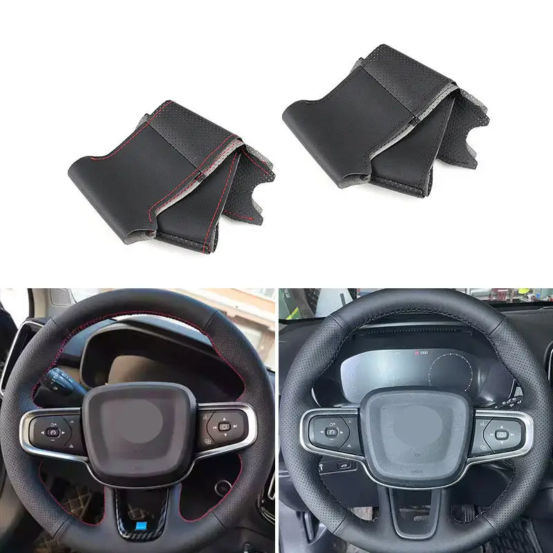 

For Volvo XC40 2018 2019 2020 2021 2022 2023 2024 Car Interior Steering Wheel Microfiber Leather Cover Accessories Trim