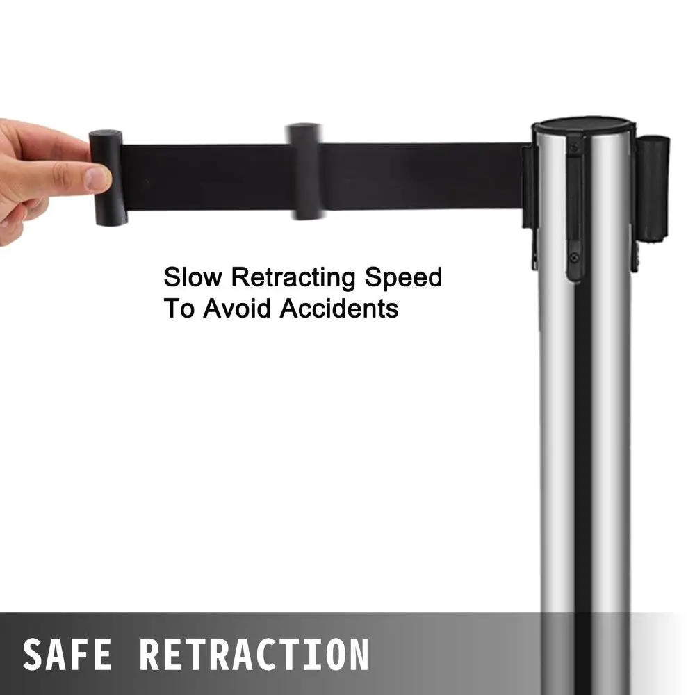 Crowd Control Stanchions Barrieren 6er-Pack mit 3 einziehbaren Riemen für das Eventmanagement