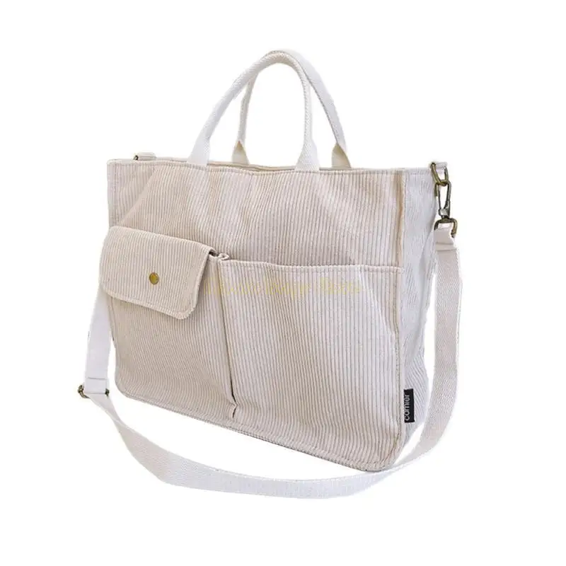 

X90D Stylish Corduroy Handbag for Women Large Capacity Shoulder Bag Handbag Work