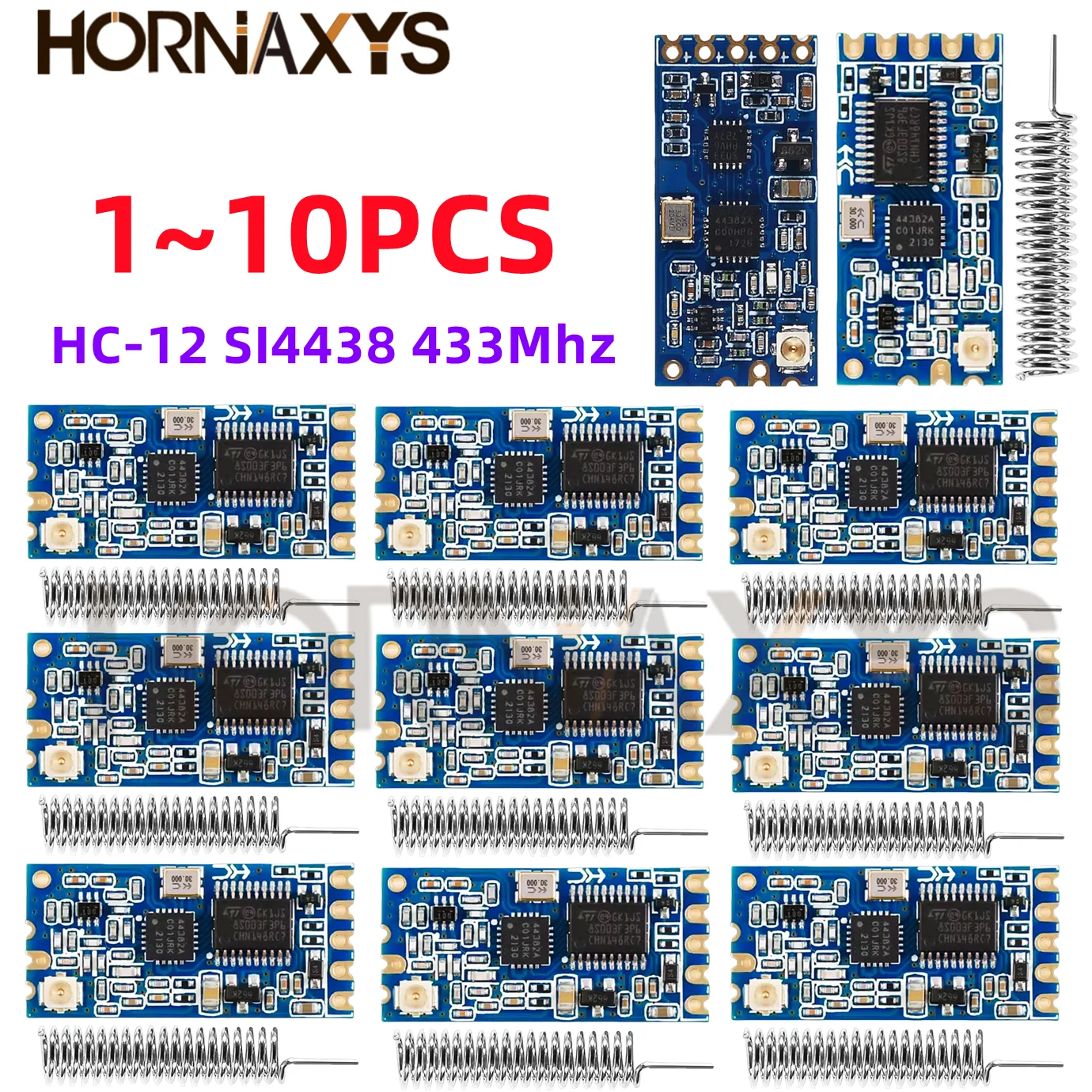 1-10pcs/ HC-12 SI4438 wireless microcontroller serial, 433 long-range, 1000M with antenna for Bluetooth New