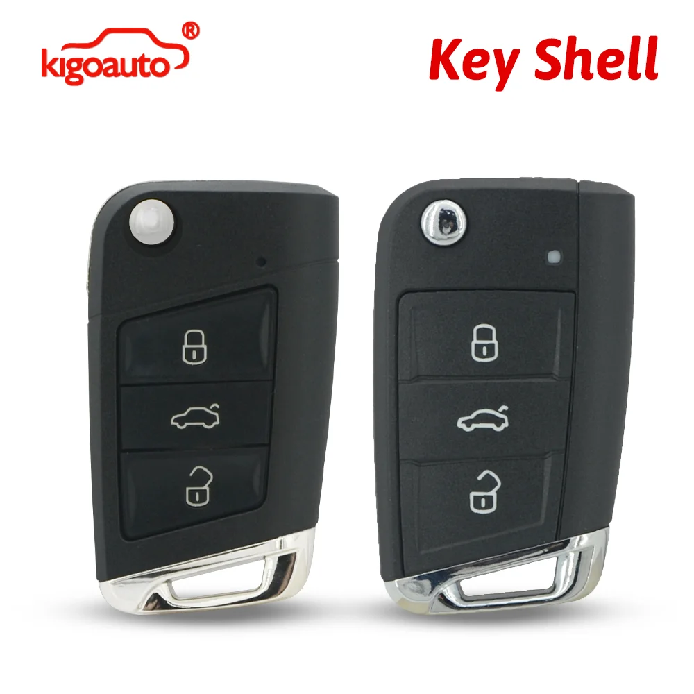 

Корпус выкидного ключа kigoauto 5G0 959 753 AB с 3 кнопками HU162 / HU66 для VW Golf 7 2013-2014
