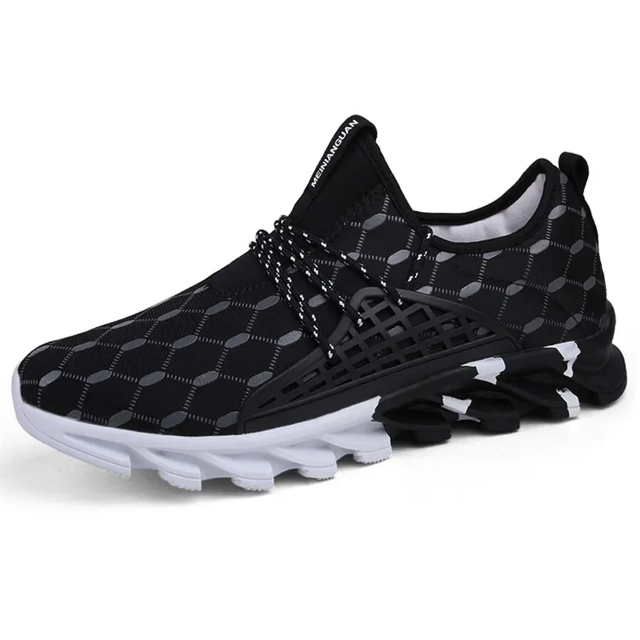 Fashion Trainers Men Casual Sneakers Slip On Athletic Sport Walking Running Shoes Plaid Printed Lightweight Gym Tennis