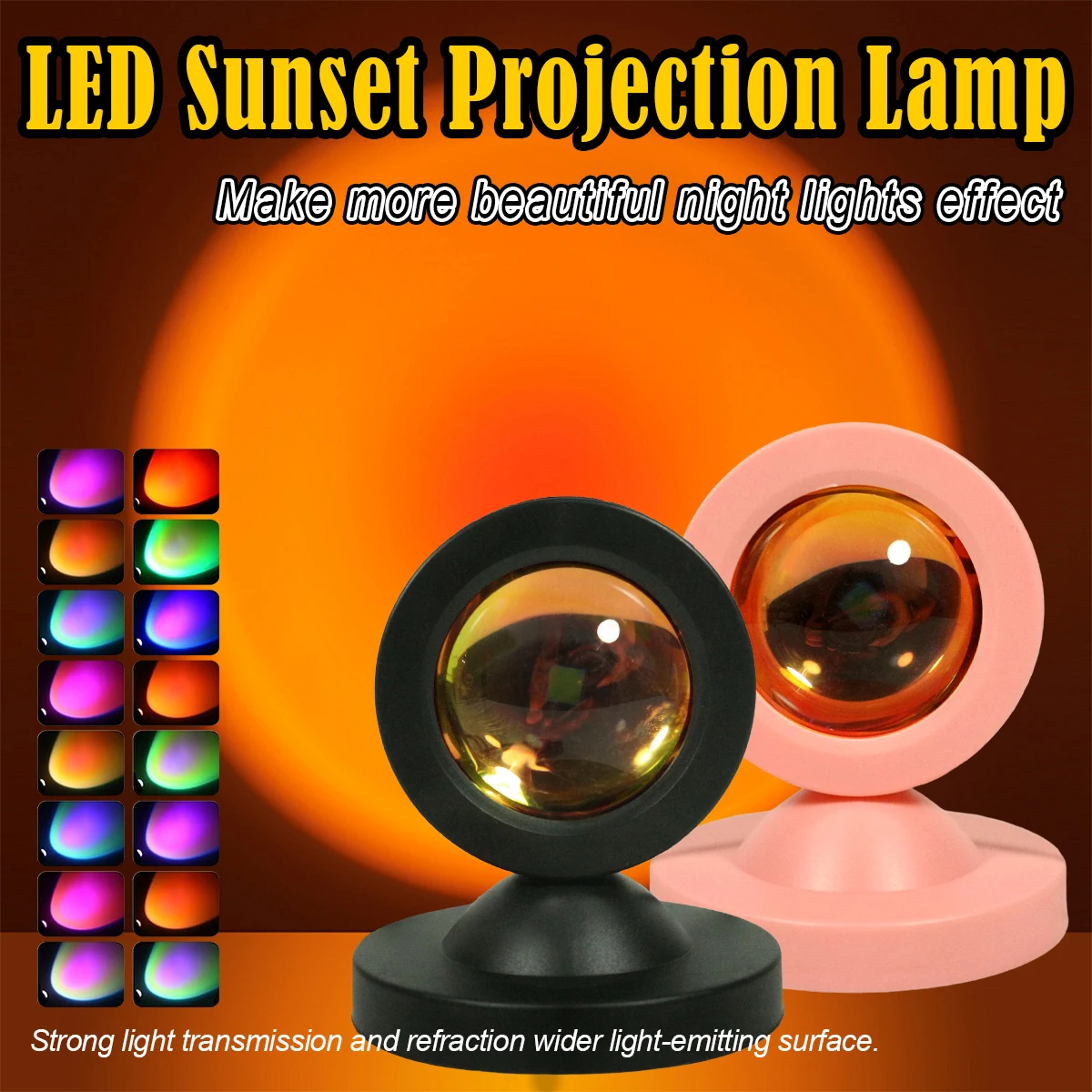 

Sunset Light Lamp With Remote Control Lampu Rgb Usb Powered Mini Projector Atmosphere Photo Background Rainbow Mood Lights Night