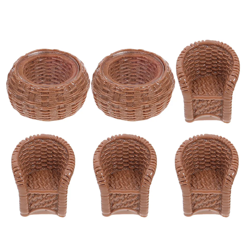 

1Set Resin Miniature Table and Chairs Fairy Garden Furniture Kit Home Micro Landscape Decoration Miniature Outdoor Furniture