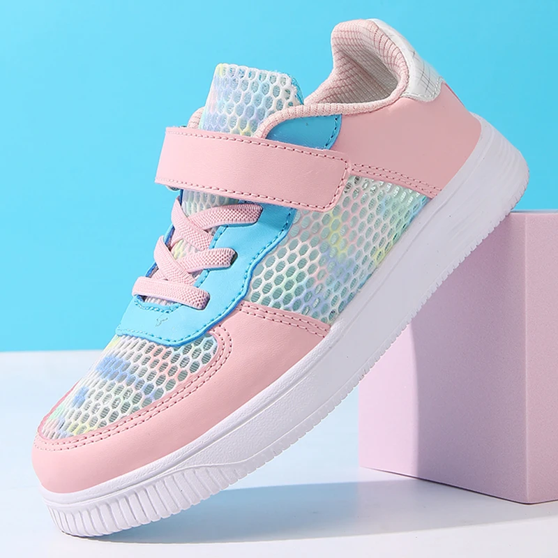 

Kids Breathable Hollow Out White Casual Sneakers Unisex Slip on Sport Shoes for Boys Girls Lightweight School Shoe Spring Summer
