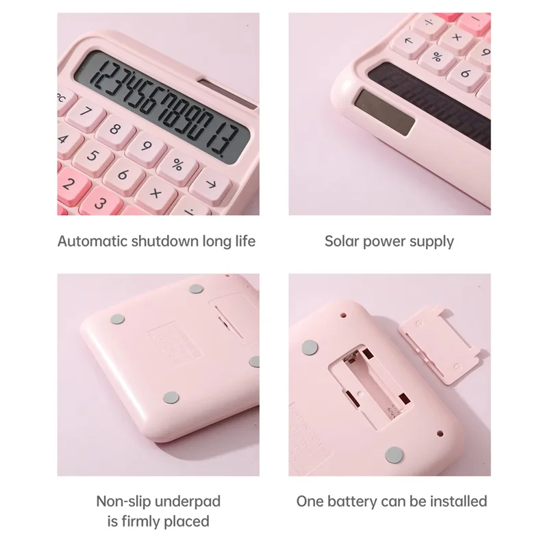 Calculator 12 Digit Large And LCD Display Big Button Calculators Solar Power And Battery Operated Suitable For Office