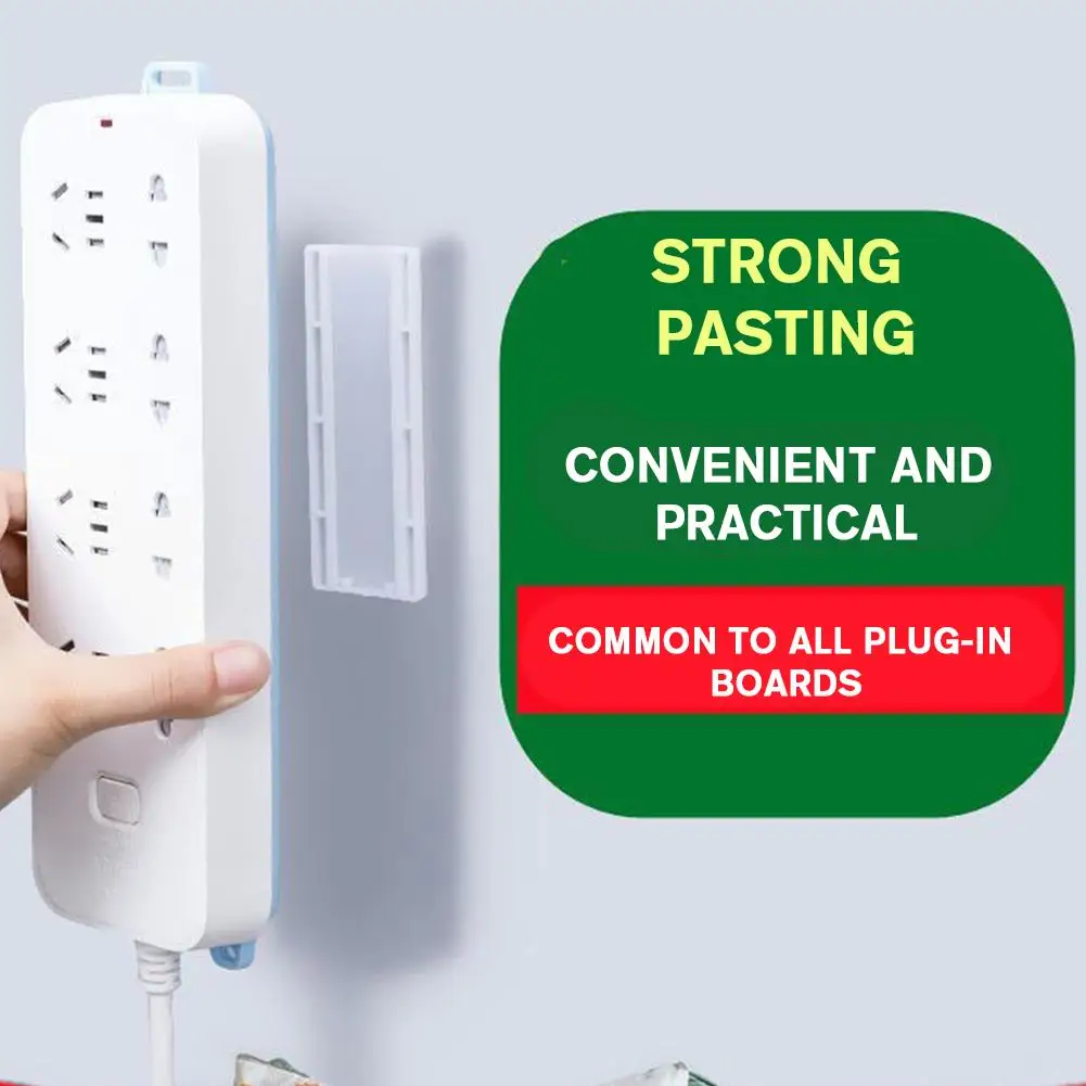 Socket Fixer Powerful Traceless Wall-mounted Plug Fixer Organizer Cable Strip Desktop Self-adhesive Hanging Power Sticker S5y2