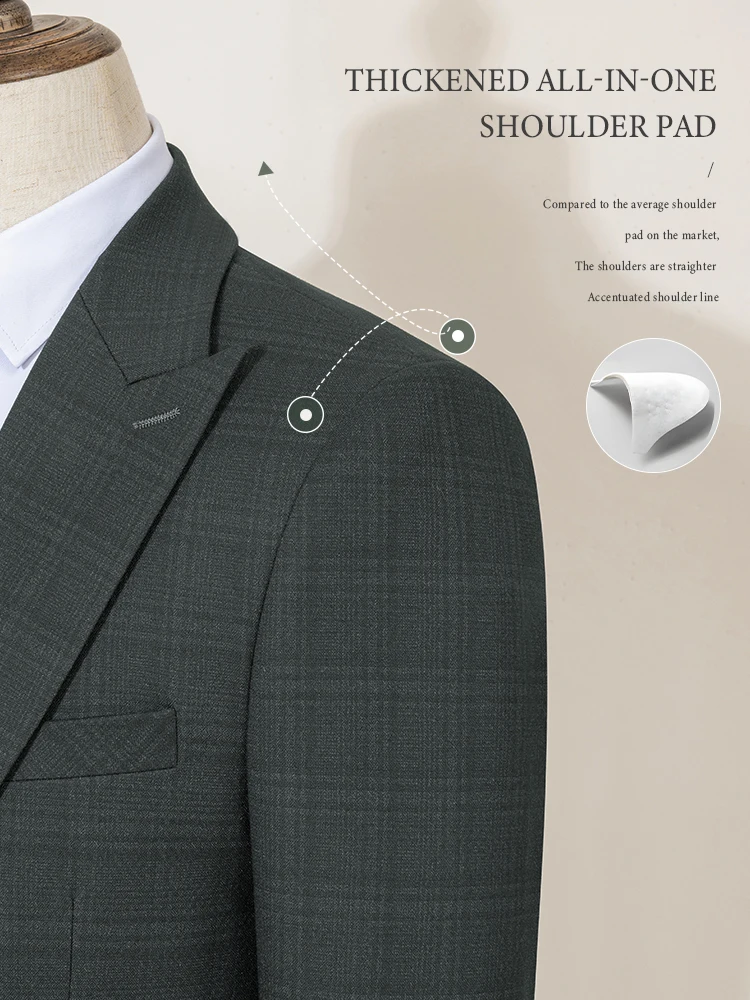 ST Cassy High Quality Green suit Formal Business Office Men's Suits Slim fit casual suit（jacket+Vest+Pants）