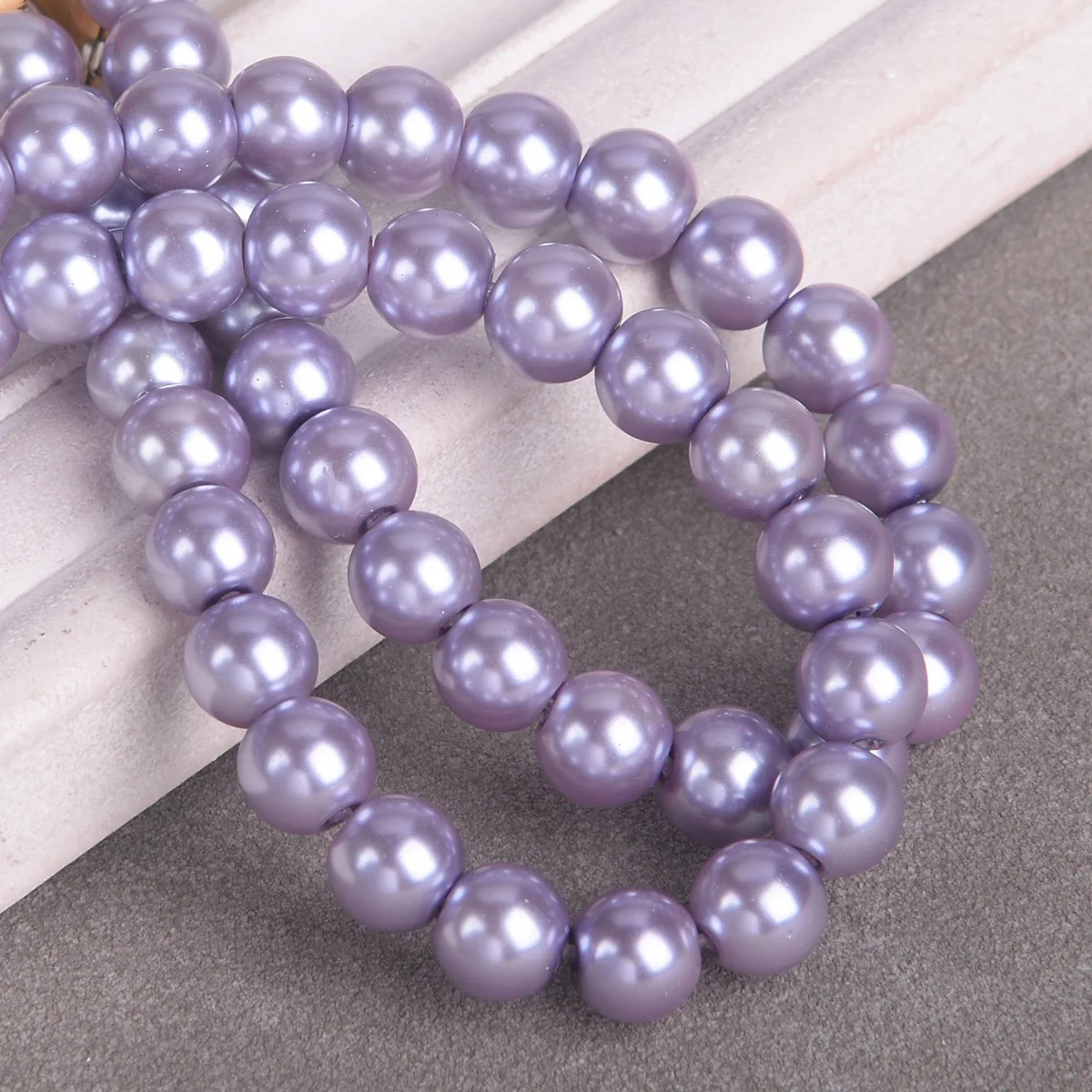 

Round 6mm 8mm Light Purple Pearl Coated Glass Loose Spacer Beads Wholesale For Jewelry Making DIY Bracelet Crafts Findings