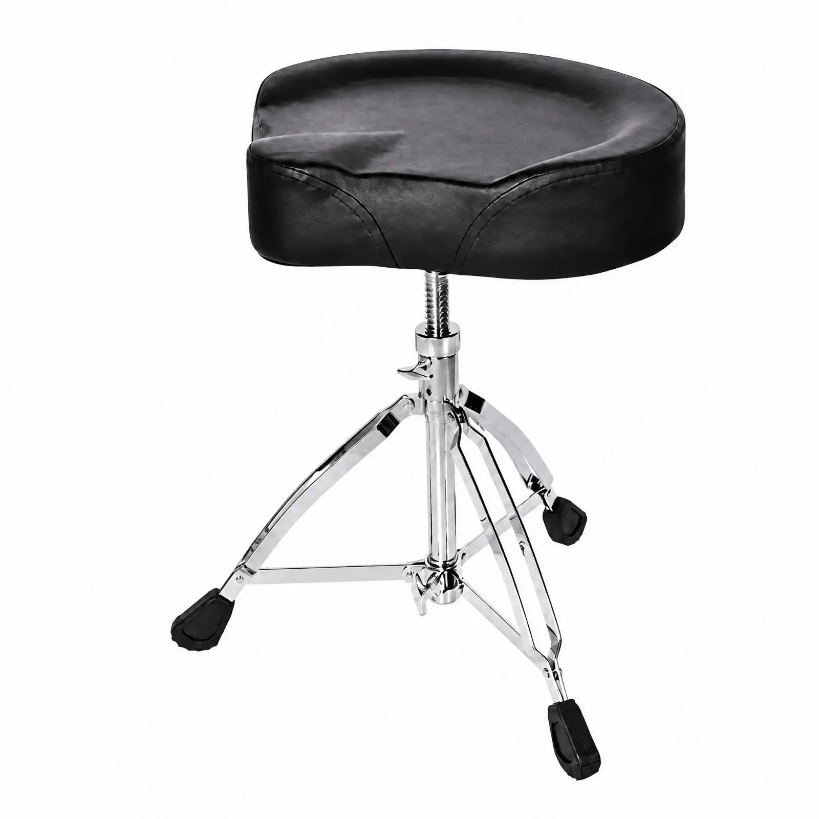 Professional Drum Seat Stool with Chrome Iron Frame Non Slip Rubber Base for Studio