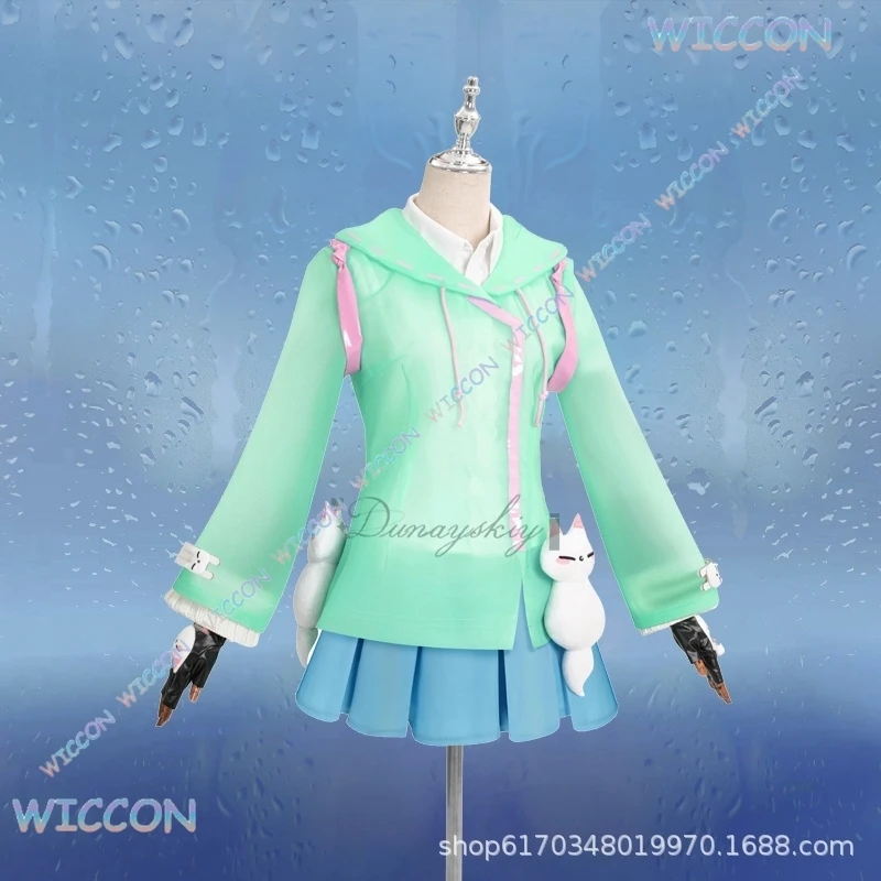 Amanda/Kiriko Dancing Lightly In The Rain Cosplay Costume Game OW2 Raincoat Shoes Skirt Wig Accessories Full Set Halloween Carni view 3
