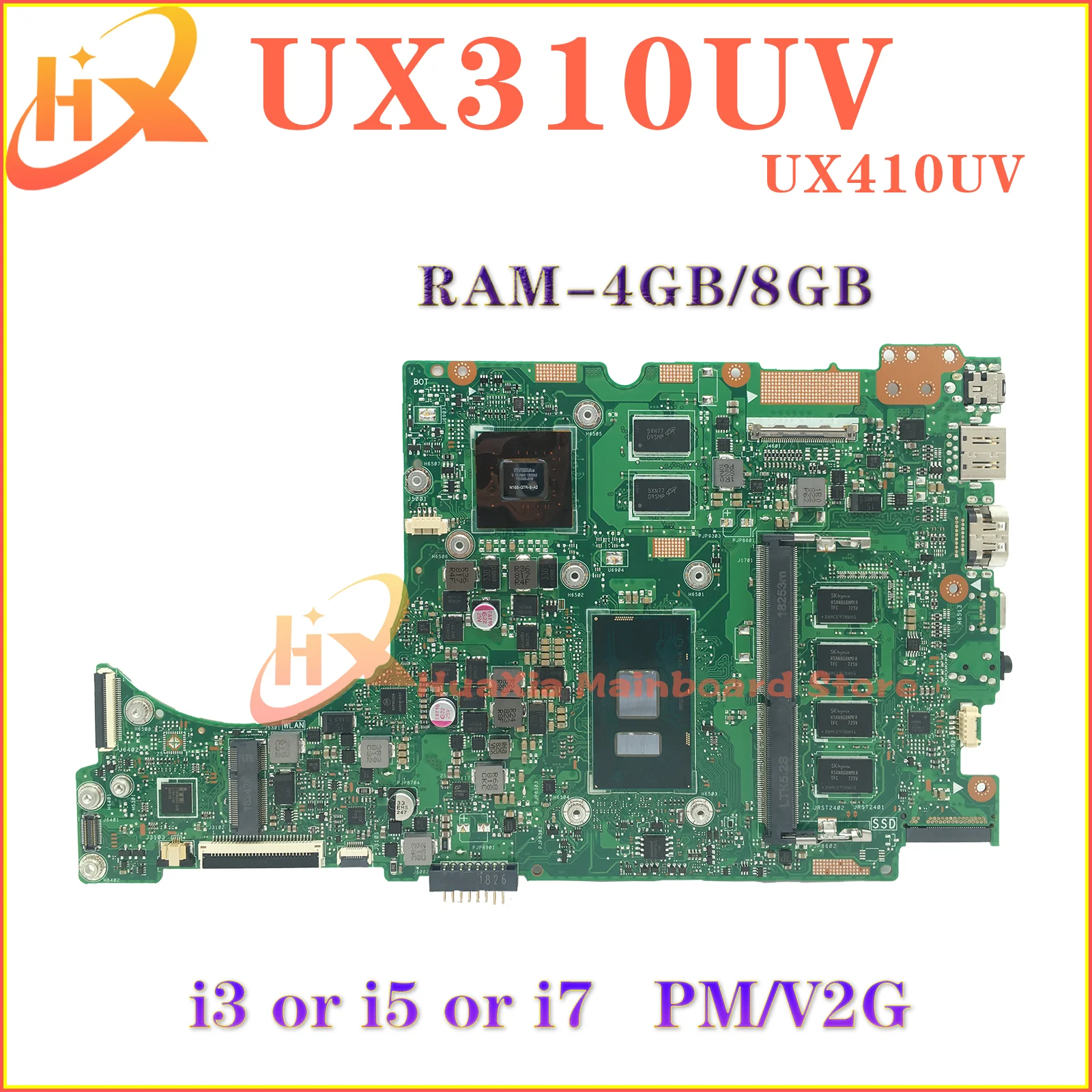 

Mainboard UX310UV For ASUS U3000U RX310U RX410U UX410UQK UX310UQK UX310UA UX310U UX410UA UX410UV Laptop Motherboard I3 I5 I7