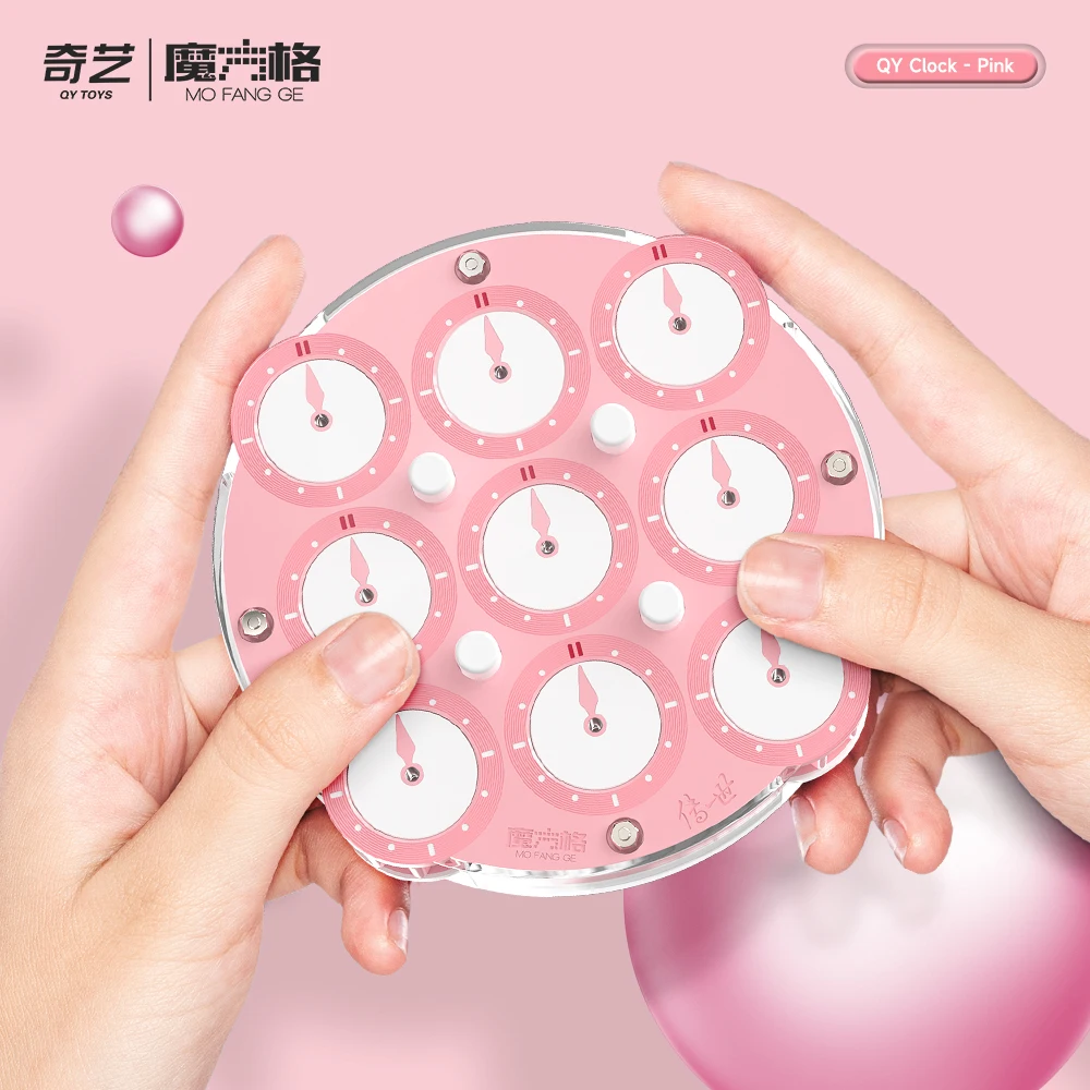 [Picube] QiYi Chuanshi クロック サクラピンク キューブ 磁気マジックパズルキューブ パズル 学習教育パズルキューブ おもちゃ フィジェット