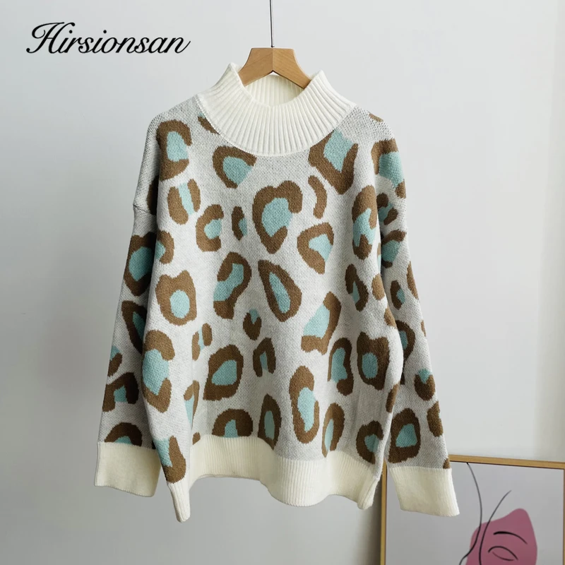 Hirsionsan Vintage Pitchwork O-neck Sweater Women Flower Embroidery Knitted Oversized Pullovers Jumper Warm Clothes 2023 Winter