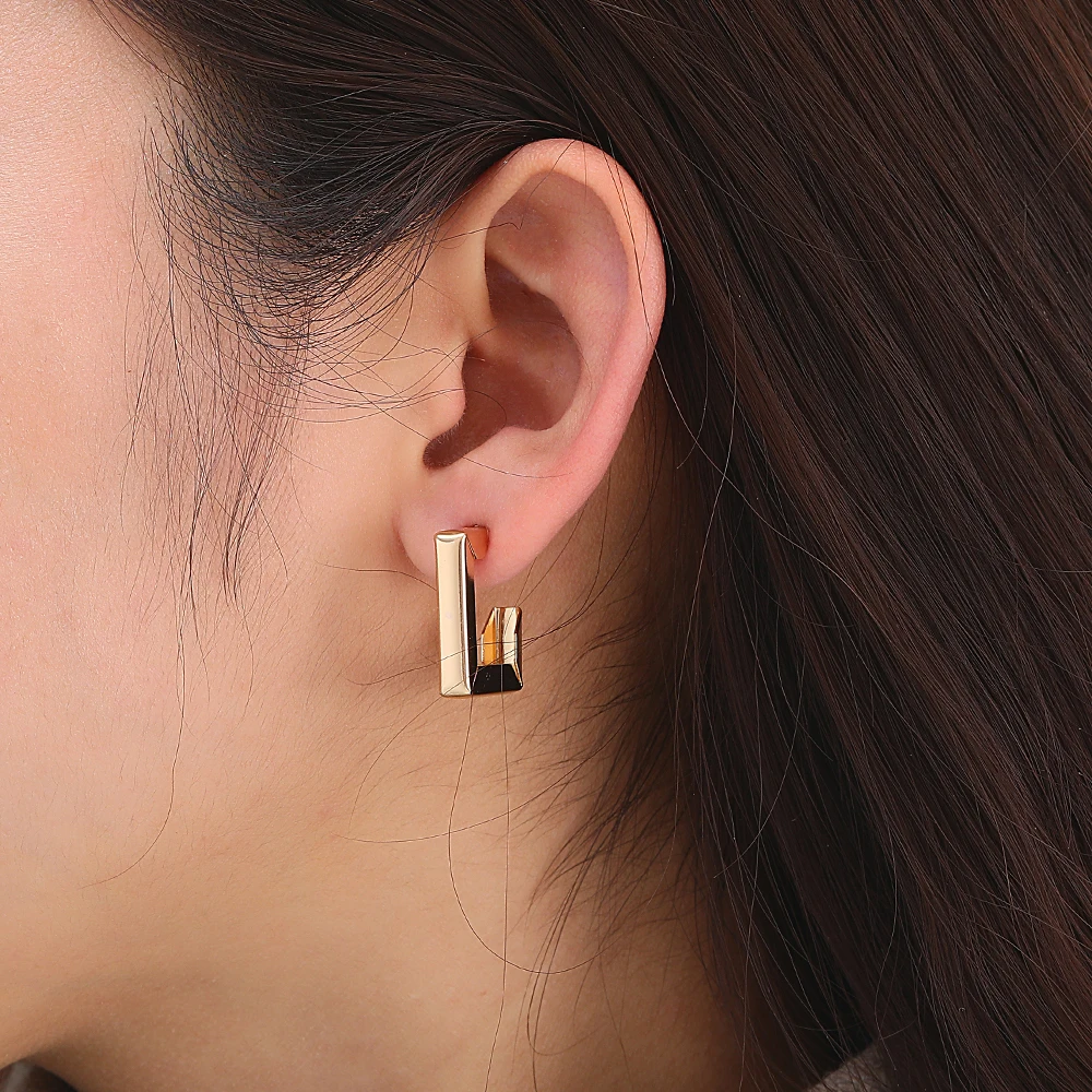 17KM Gold Color Vintage Circle Hoop Earrings for Women Girls Simple Fashion Geometric Drop Earring Set New Trendy Jewelry Party