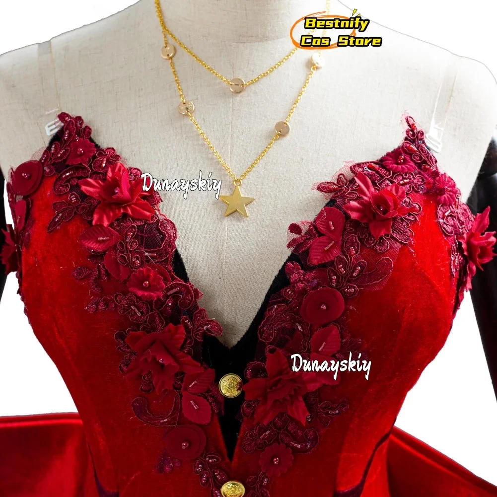 CosplayAerith Gainsborough Women Cosplay Costume Anime Game Fantasy VII Wig Sexy Red Dresses Women's Lolita Skirt Role-playing S