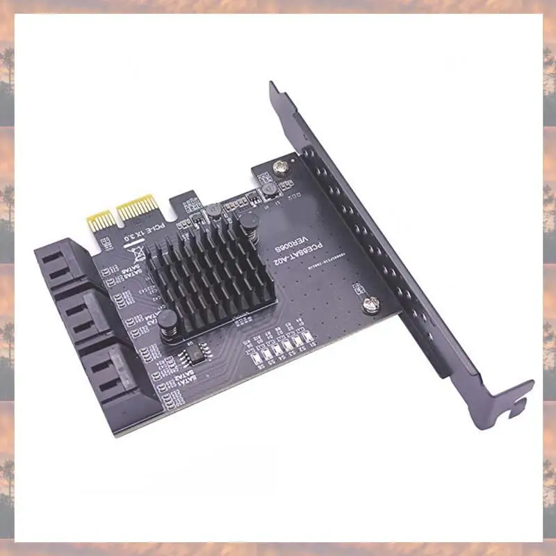 

2025 Новый адаптер SATA PCI E, 6 портов SATA 3.0 к PCI Express X4, черная карта расширения SATA3.0 Pcie PCI-E SATA-контроллер для жесткого диска