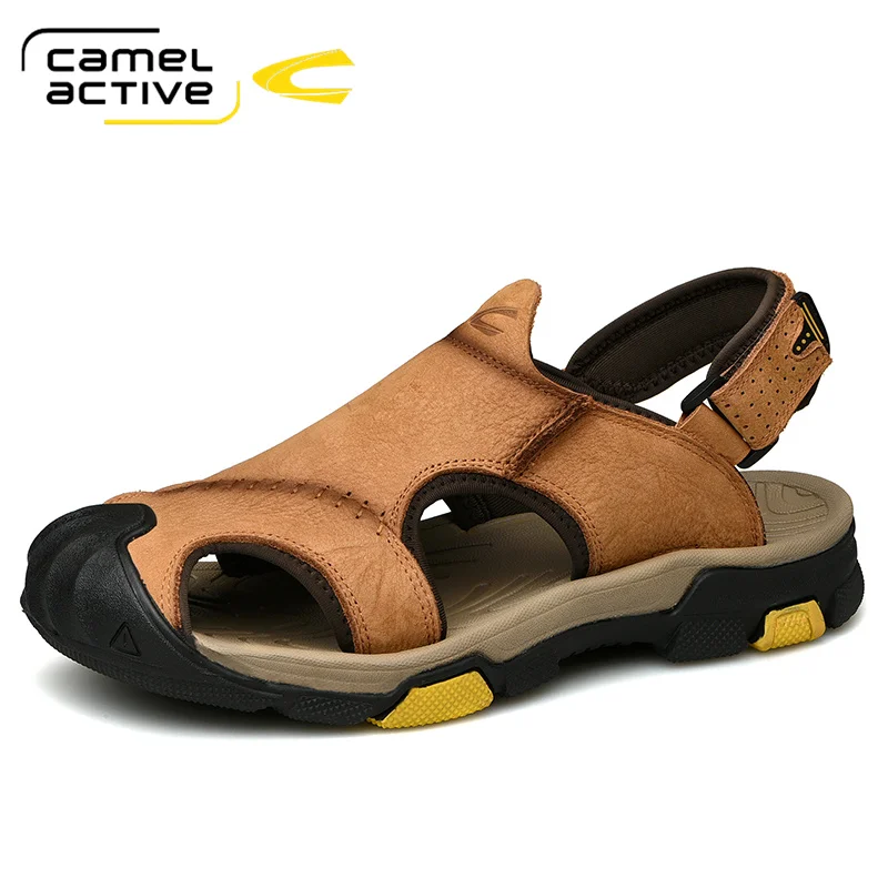 

Camel Active 2022 Summer Handmade Comfortabl Genuine Leather Male Sandals Men Shoes Casual Classic Sewing Water Beach Sandalias