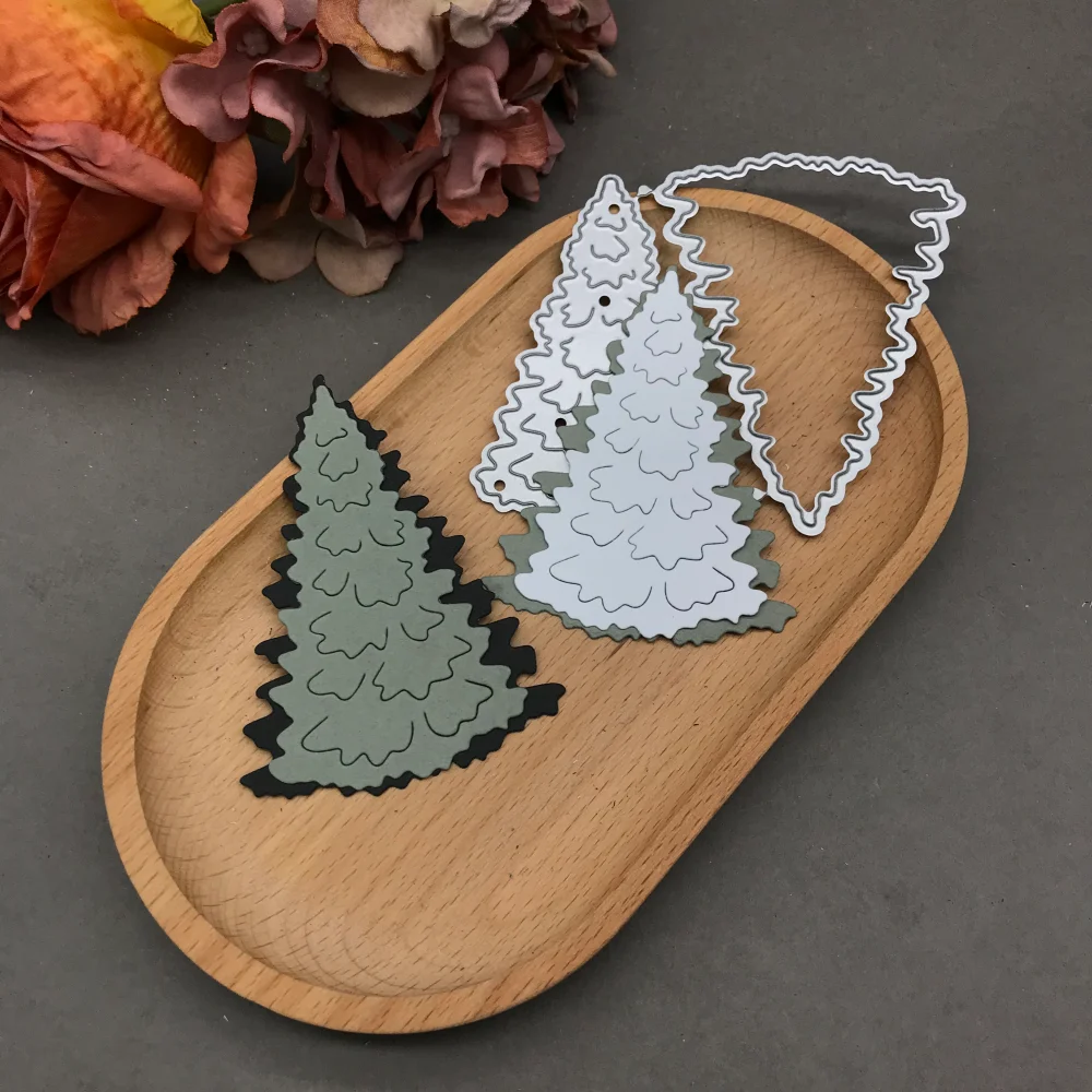 1pcs metal cutting dies cut die mold Overlapping Christmas Trees Scrapbook paper craft blade punch stencils dies