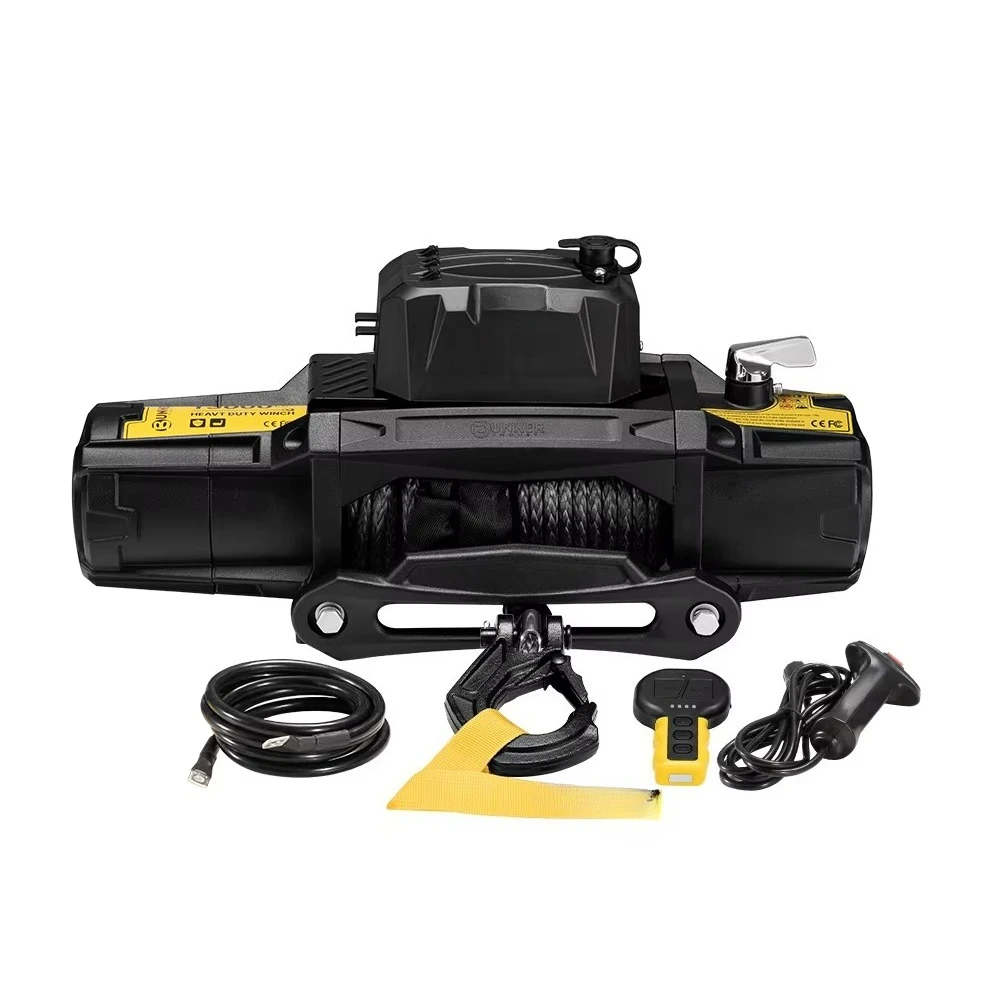 Remote Control for SUV Car 4x4 Recovery Offroad 13000LBS 12V Synthetic Rope Electric Winch Waterproof Wireless