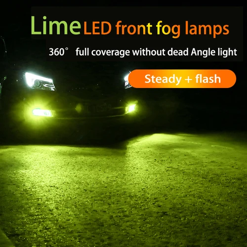 Imagen 2 del producto Luz antiniebla estroboscópica para coche, bombilla LED H8, H9, H11, H27, 880, 881, 30W, blanco, amarillo, Lima, doble Color, 12V, 9005, HB3, 9006, HB4, 2 piezas