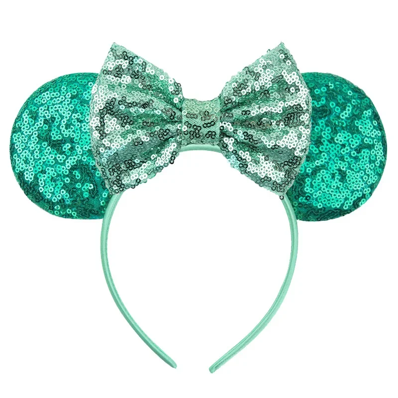 Classic Embroidery Sequin Mouse Ears Headband Girls Glitter Bow Party Hairband Women Festival Headwear DIY Kids Hair Accessories