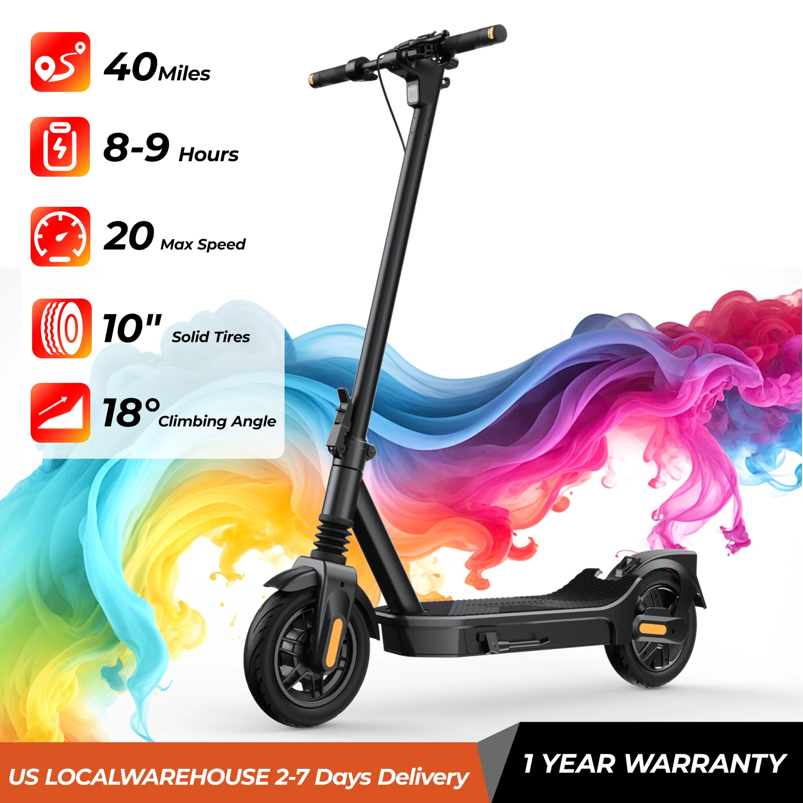 

E8/10 Foldable E-Scooter 500/1000W 20mph 20/40miles Max Range Dual Suspension APP Smart Control Powerful Motor Electric Scooter