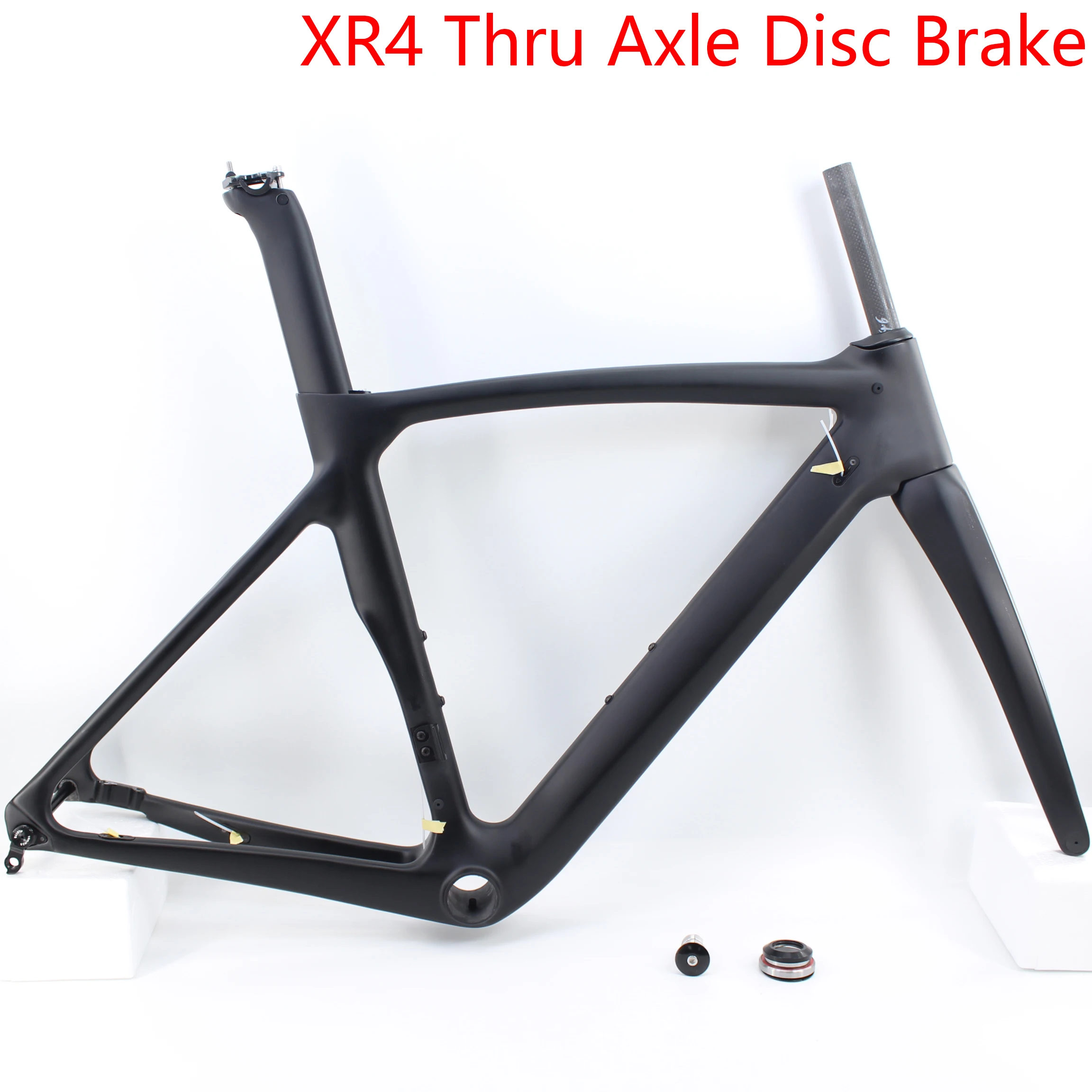 Newest XR4 700C Road Bike gloss matt UD Full Carbon Fibre Thru Axle Disc Brake Frame Carbon Bicycle Frame Fork Seatpost Lightest