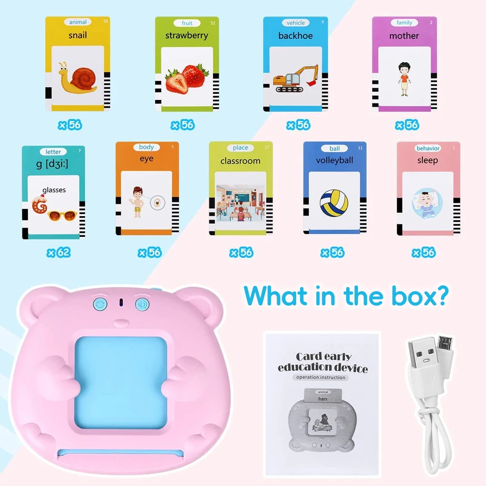 Learning Machine for Kid Talking Flash Cards Kindergarten Kids Language Electronic Audio Book Learn German Russian Spanish Thai