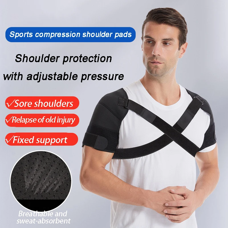 Double Shoulder Support Sports Compression shoulder pads Shoulder Protection with Adjustable Pressure Corset Posture Correction