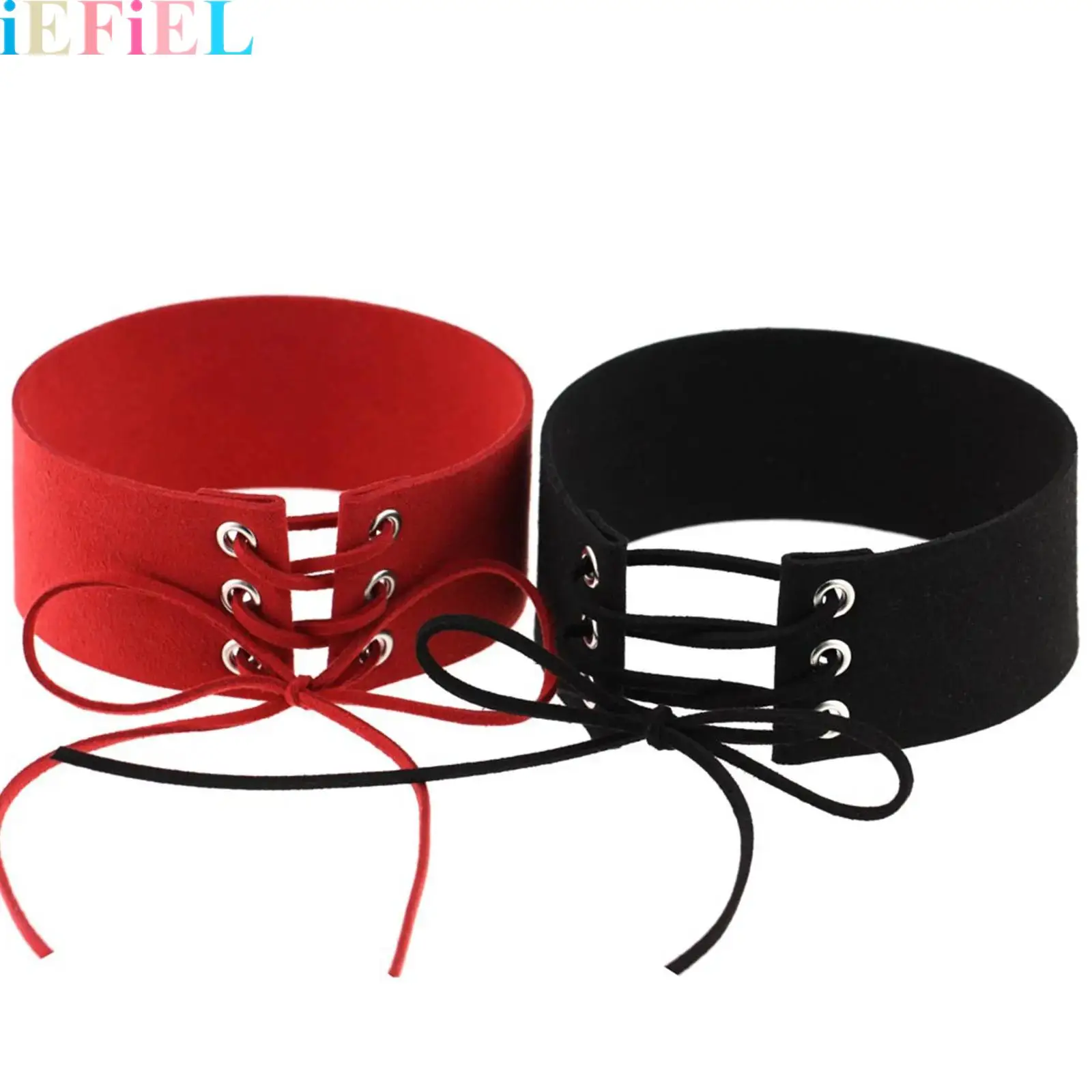 

1Pcs Women Punk Choker Necklace Lace-Up Adjustable Length Necklace for Role Playing Party Club Jewelry